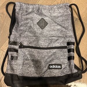 adidas Gray Heather Drawstring Gym Backpack